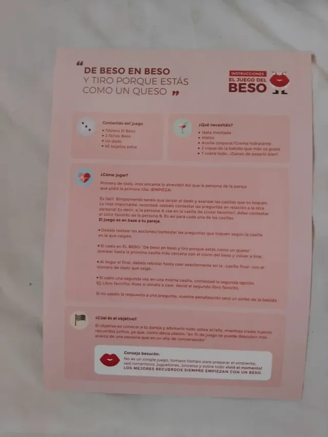 Juego de mesa El Juego del Beso