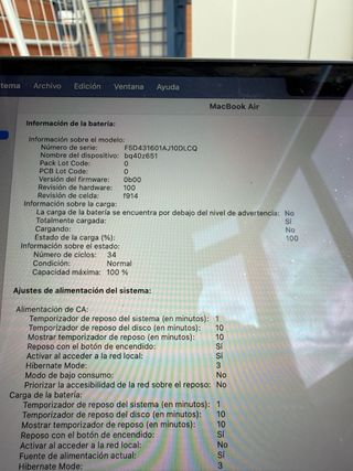 MacBook Air M3 2024 34 ciclos de carga casi nuevo