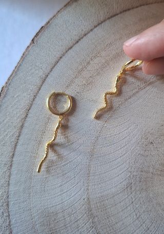 Pendientes aro serpiente dorados plata 925 oro 18k