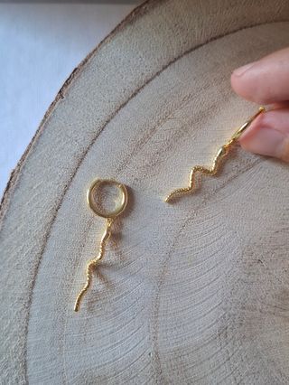 Pendientes aro serpiente dorados plata 925 oro 18k