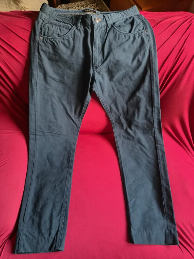 Pantalón de algodón azul marino Talla 38