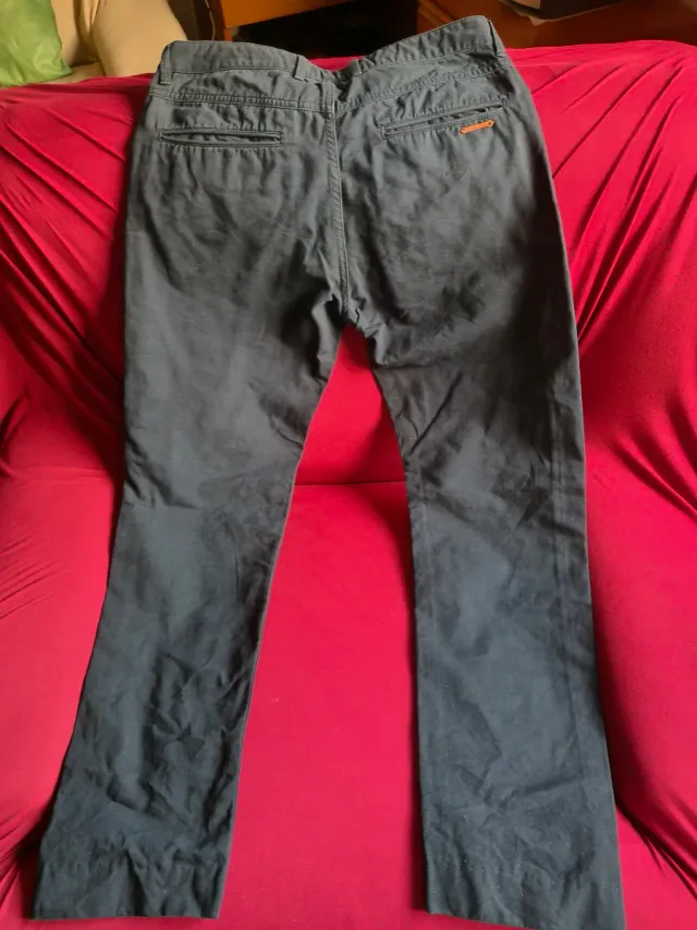 Pantalón de algodón azul marino Talla 38
