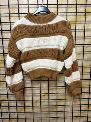 Jersey de punto rayas azul y blanco