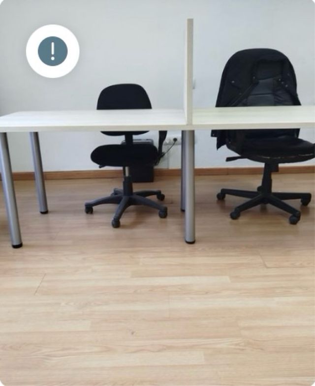 Mesa Coworking con separador madera