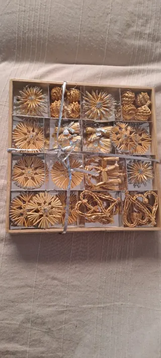 Colgantes Navideños de madera y Plata