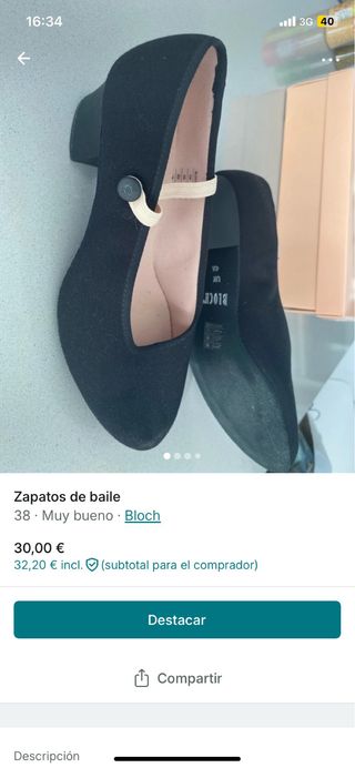 Zapatos de baile Bloch Talla 38