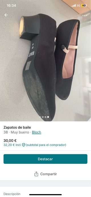 Zapatos de baile Bloch Talla 38