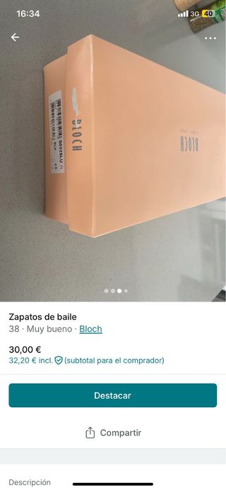 Zapatos de baile Bloch Talla 38