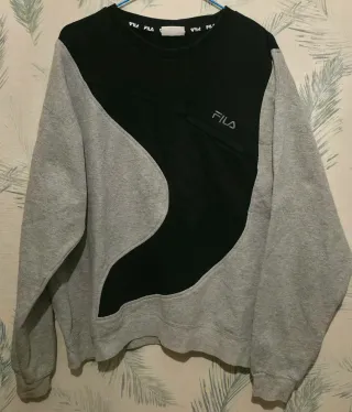 Sudadera Fila Rework Negra y Gris