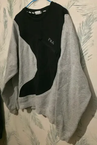 Sudadera Fila Rework Negra y Gris