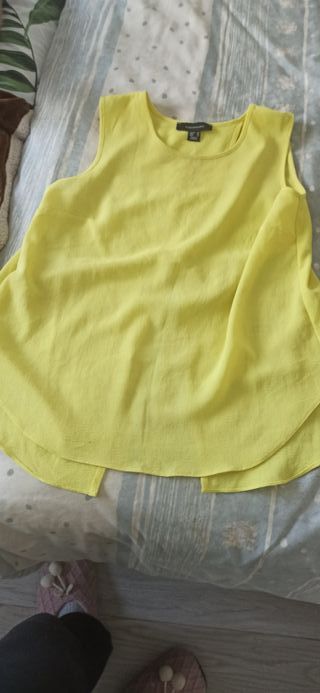 Camisa sin mangas amarilla