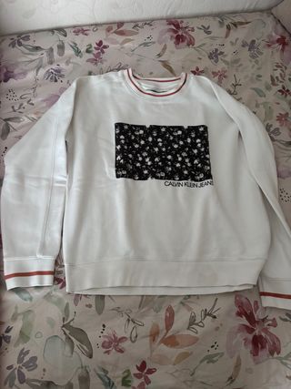 Sudadera Calvin Klein Blanca Estampada