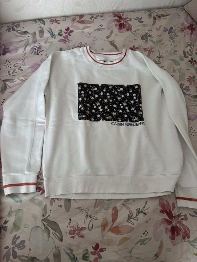 Sudadera Calvin Klein Blanca Estampada