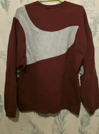 Sudadera Champion Rework Gris y Burdeos