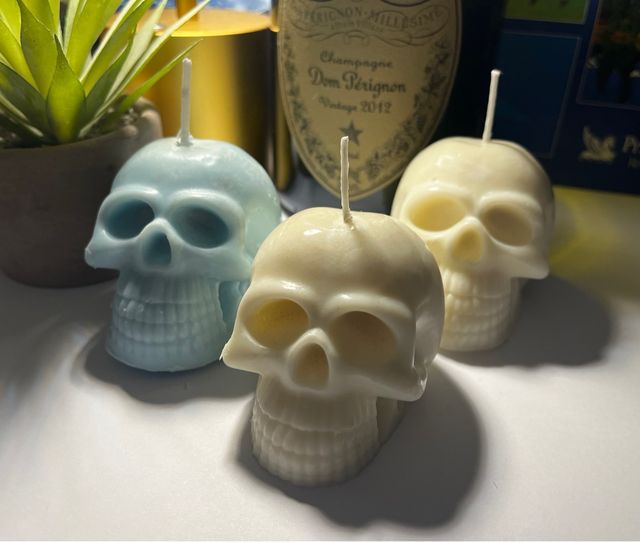Velas calavera artesanales 3 unidades