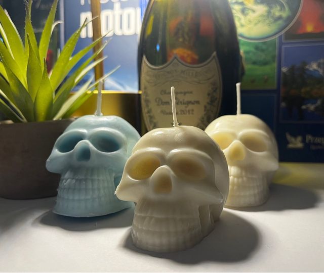 Velas calavera artesanales 3 unidades