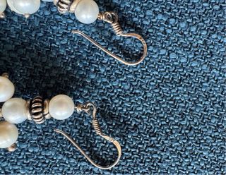 Conjunto plata con perlas