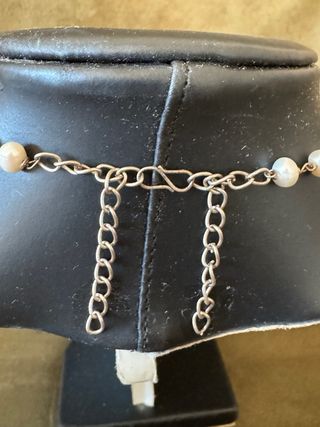 Conjunto plata con perlas