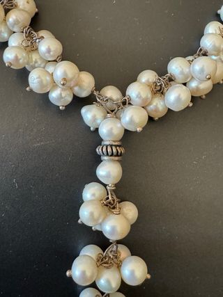 Conjunto plata con perlas