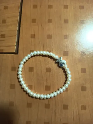Pulsera Tous Perlas y Oso Plata