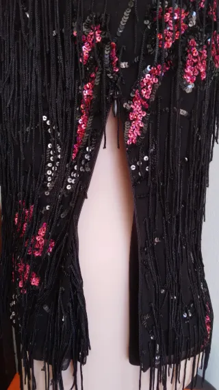 Top fiesta Tapioca negro y fucsia