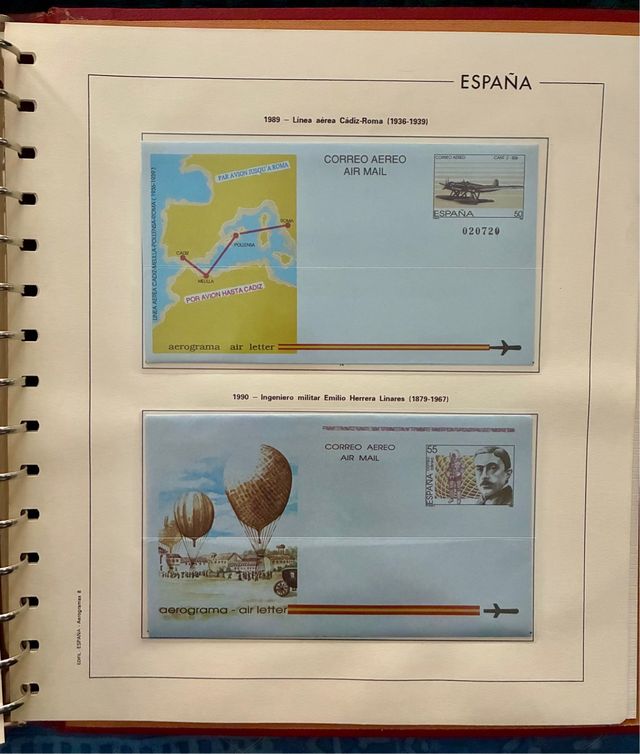 Lote di Francobolli Spagna Aerogramma 1989-1990