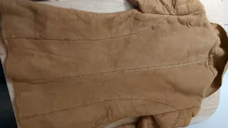 Cappotto vintage beige con pelliccia