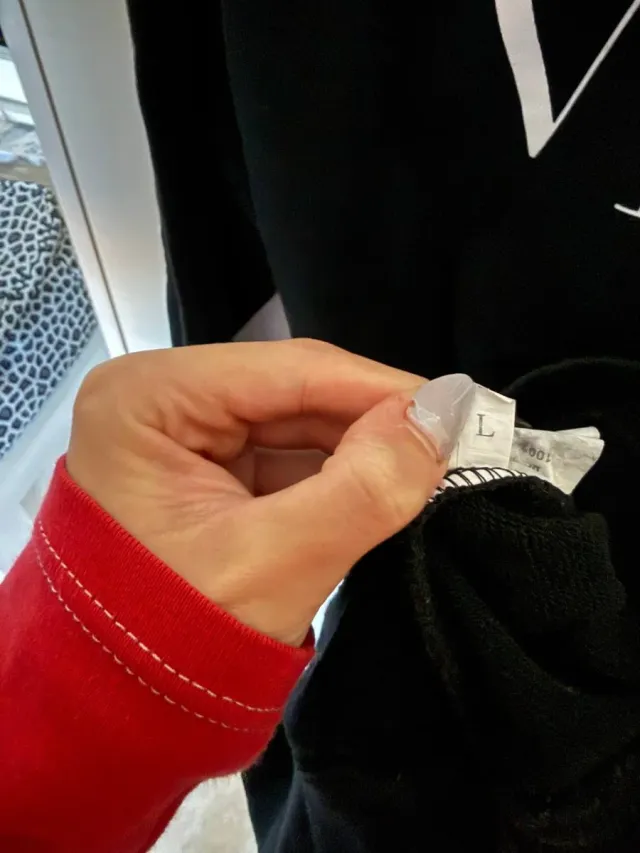 Felpa Nera con Stampa - Taglia L