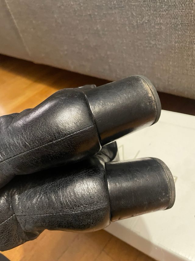 Stivaletti neri tacco largo