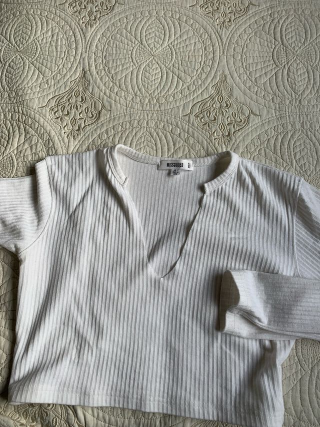 Top corto blanco Missguided
