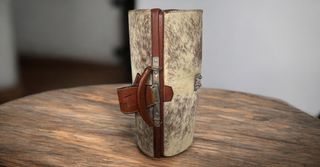 Vintage Leather and Natural Hair Cowhide Bag  1950