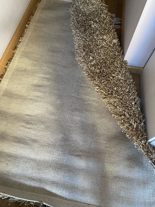 Alfombra salón pelo largo beige/marrón