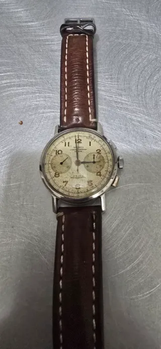 Orologio Cronografo cassa in argento Valjoux Vint