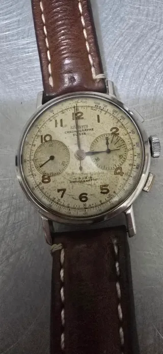 Orologio Cronografo cassa in argento Valjoux Vint