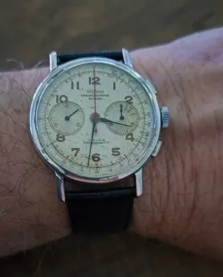 Orologio Cronografo cassa in argento Valjoux Vint