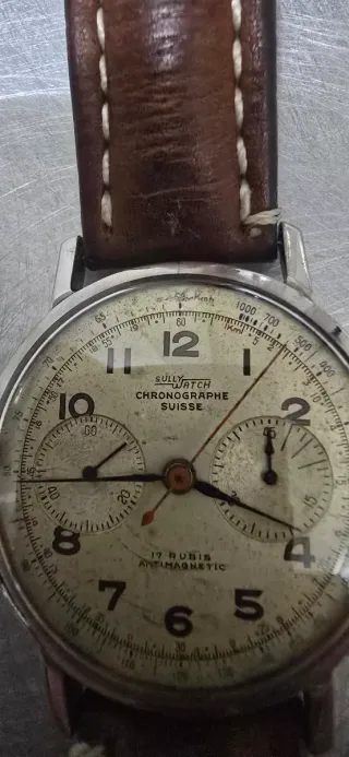 Orologio Cronografo cassa in argento Valjoux Vint