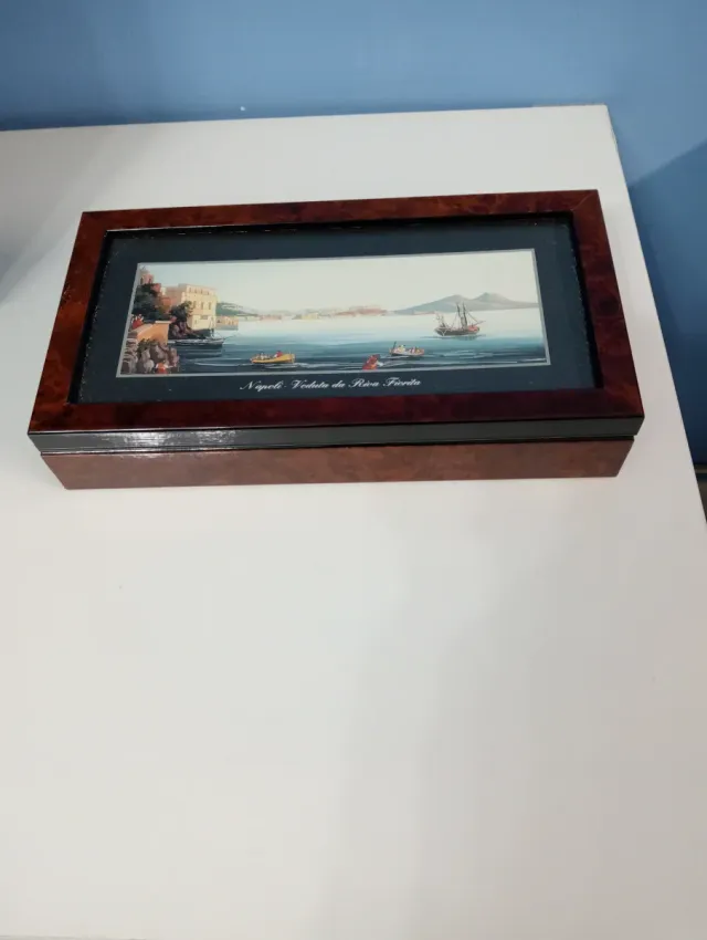 Scatola portaoggetti con dipinto Napoli