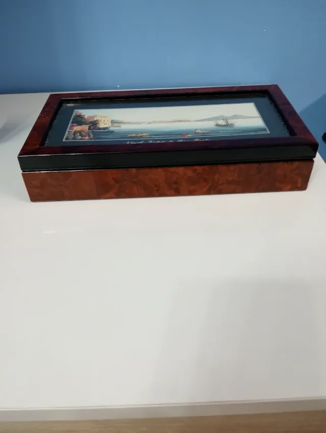 Scatola portaoggetti con dipinto Napoli