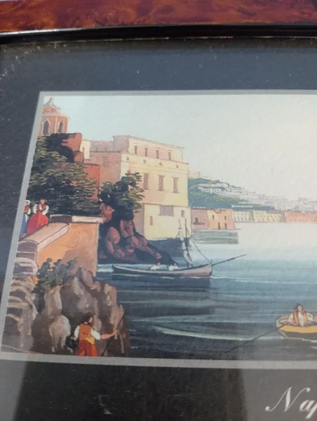 Scatola portaoggetti con dipinto Napoli