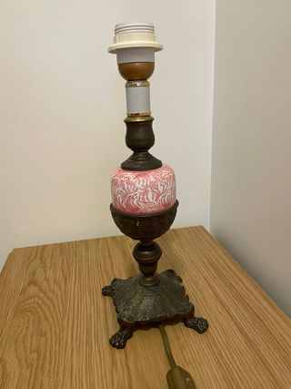 Lampada da tavolo in ceramica con base bronzo