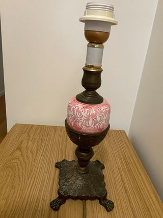 Lampada da tavolo in ceramica con base bronzo