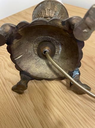 Lampada da tavolo in ceramica con base bronzo