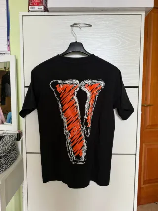 Maglietta Oversize V Logo Arancione Nera Taglia S