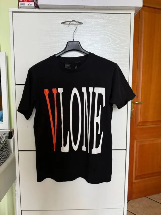 Maglietta Oversize V Logo Arancione Nera Taglia S