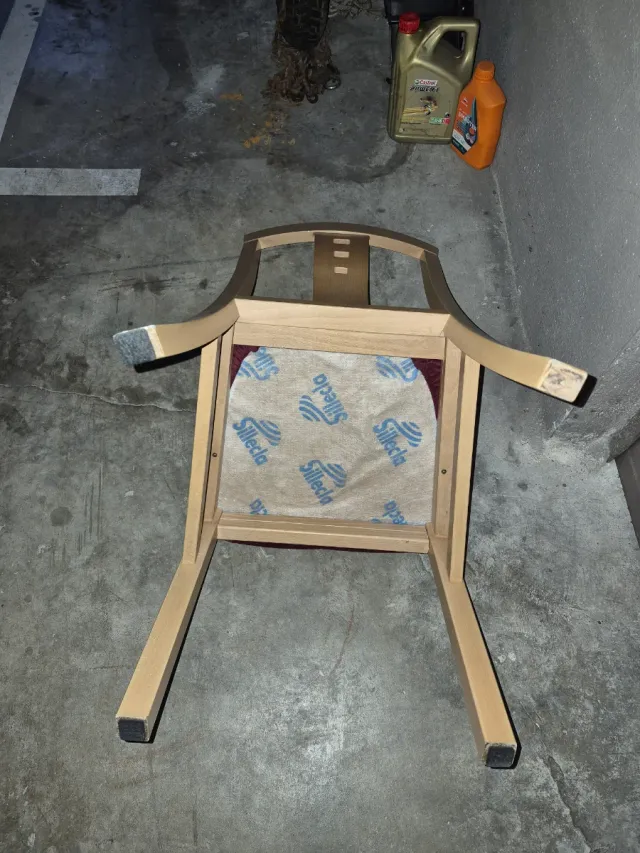 4 Sillas Comedor Madera y Terciopelo