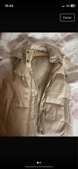 Chaleco de cuero beige