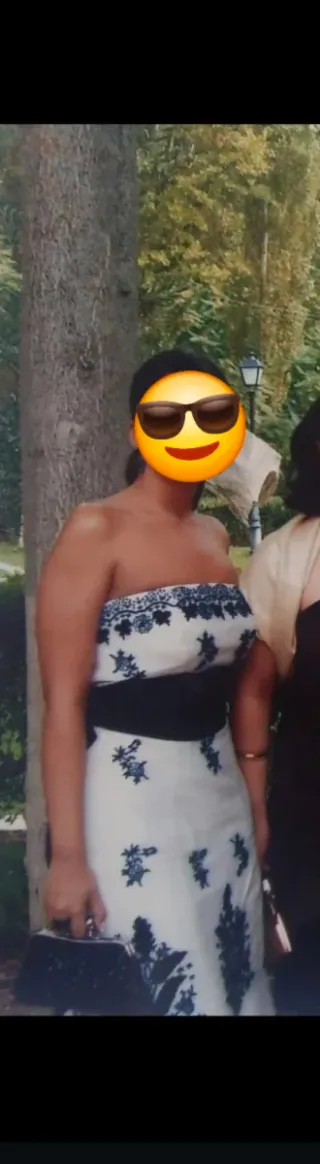 Vestido de fiesta Tintoreto blanco y negro