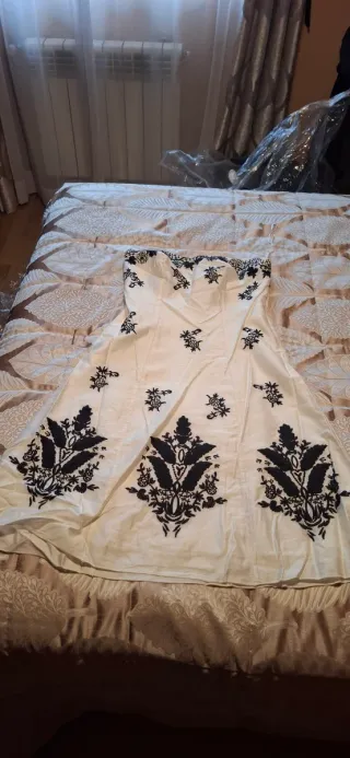 Vestido de fiesta Tintoreto blanco y negro