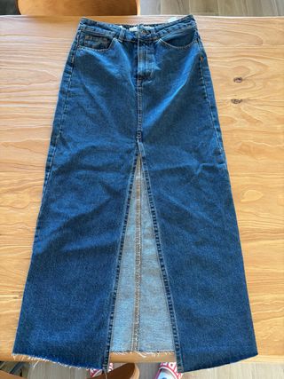 Falda vaquera larga azul
