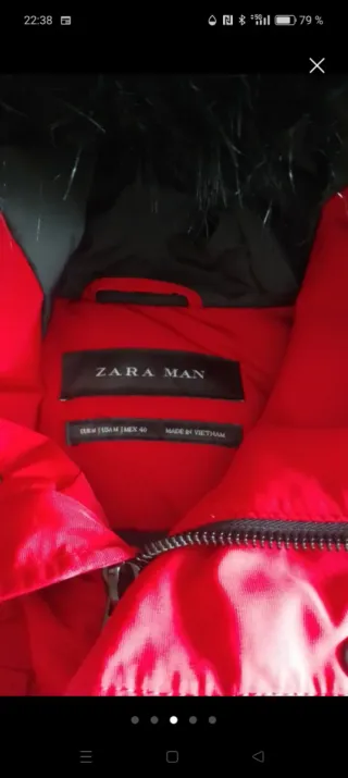 Parka Zara Talla M Roja